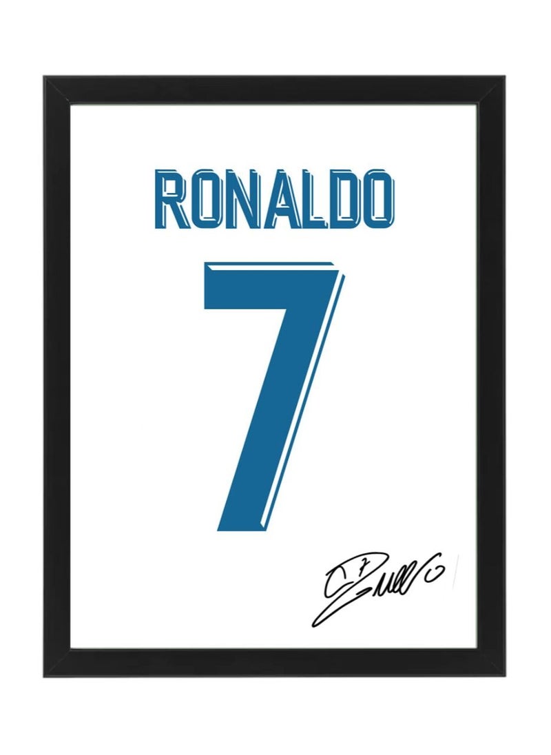 Boomah Accessories Set of 4, Cristiano Ronaldo Autographed Club Jerseys Collection Poster with Frame 30x40cm  - Image 3