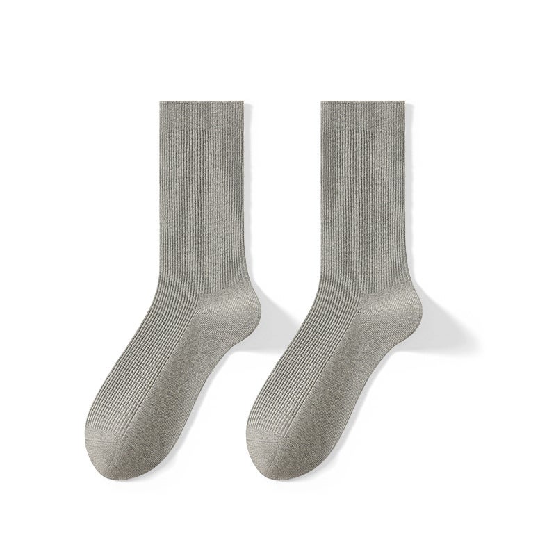 Cotton Anti-Odor Mid-Calf Womens Socks Brown - Image 3