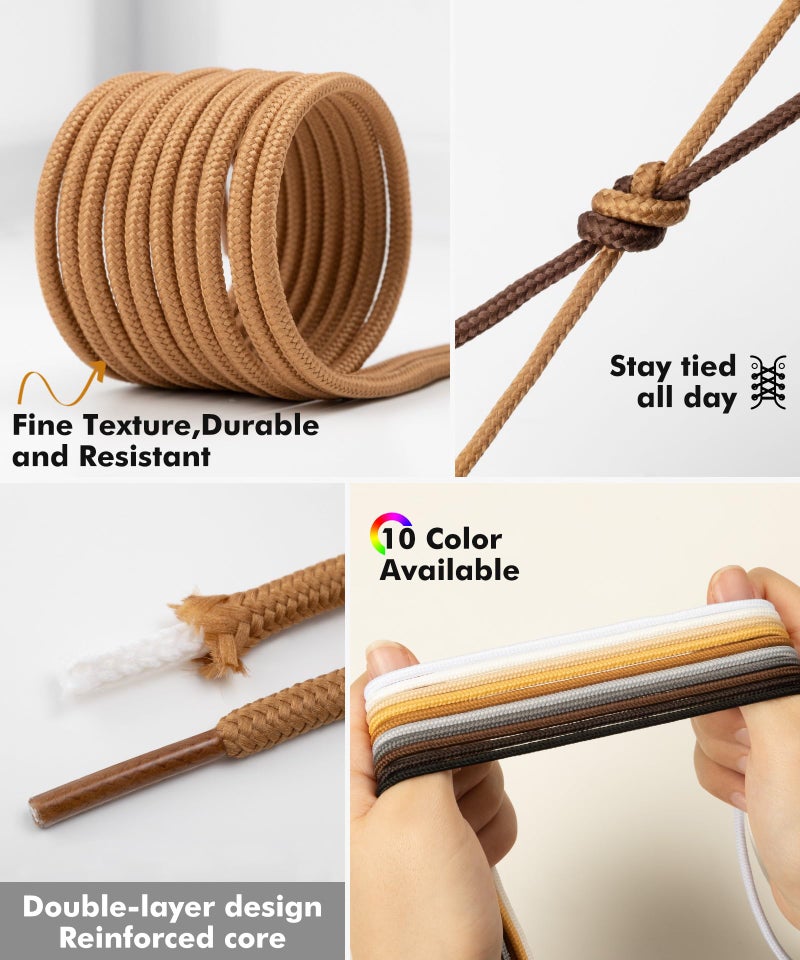 Handshop 2 Pairs Round Boots Shoelaces 3.5 MM Athletic Replacement Shoe Laces 30-63” Shoestrings For Running Sporting Walking Black 137 - Image 4