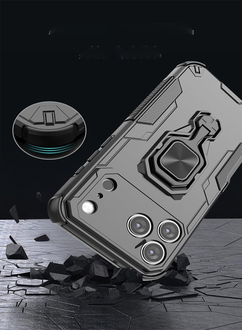 Adando [1+2] Case for OnePlus 15 5G with 2 Tempered Glass Screen Protector, Heavy Duty Dual Layer Shockproof Protective Cover with Magnetic Ring Kickstand, Corner Protection Anti-Scratch Shock Absorption Rugged Bumper Cover (Black) - Image 4