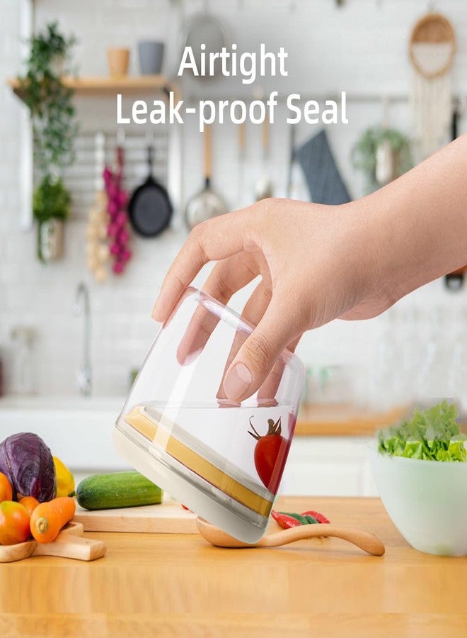 Ankou Glass Meal Prep Containers Overnight Oats Containers with Pop Lids,Airtight Food Storage Containers Reusable, Glass Bowl Wide Mouth Jars for Cereal Fruit Milk Salad Yogurt 4-Piece set 14oz 400ml - Image 4