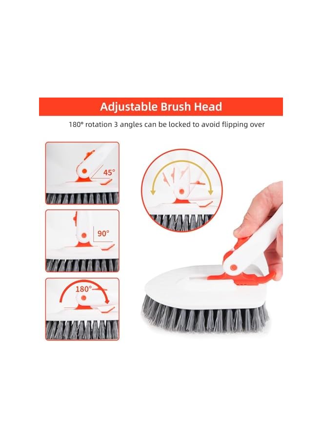 promass Floor Scrub Brush,3 in 1 Tile Tub Floor Scrubber with 52-inch Adjustable Long Handle Shower Cleaner Brush and Detachable Replacement Brush Heads for Cleaning Bathroom Kitchen Walls Tub Tile - Image 4