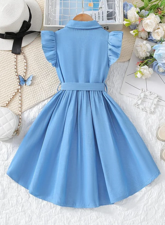 Take Two Take Two Solid Button Front Belted Dress
