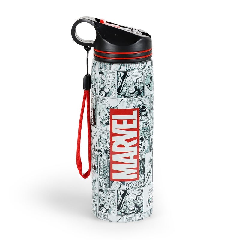 Marvel Official Comic Edition Stainless Steel Water Bottle | 750ml Leakproof BPA-Free Sipper Bottle with Bold Logo & Comic Print | Gym, Office, School & Travel - Image 4