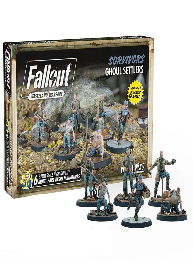 موديفيوس مجموعة مجسمات مصغرة من الراتنج غير مطلية من لعبة Fallout Wasteland Warfare: Survivors - Ghoul Settlers (The Slog) من Modiphius Entertainment، تتضمن قواعد ذات مناظر طبيعية، بمقياس 32 مم، مناسبة لألعاب تقمص الأدوار. - Image 1