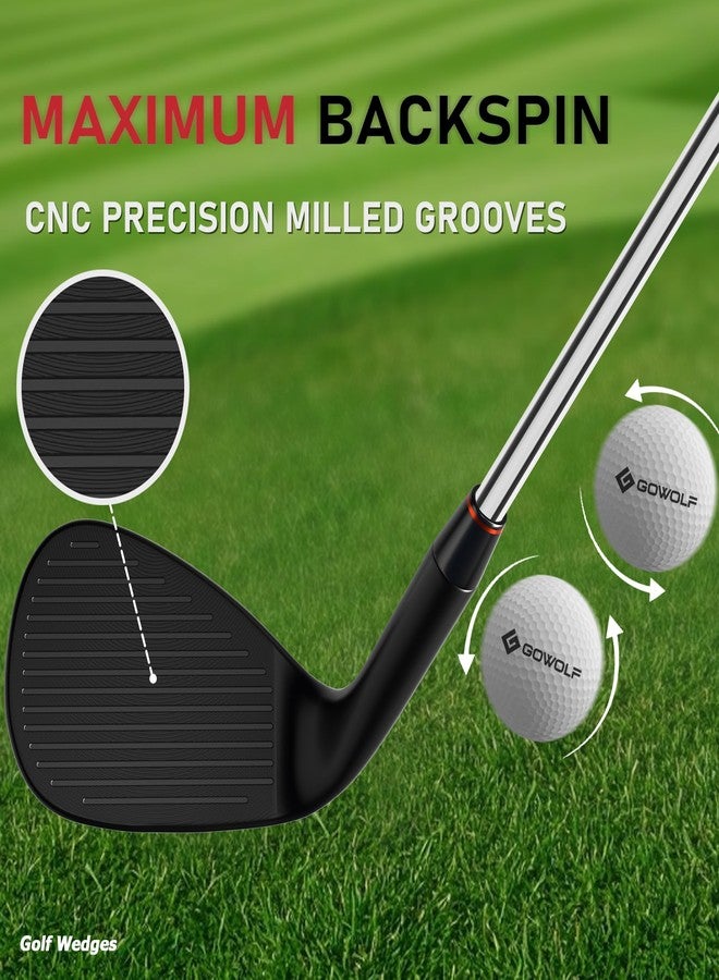 Gowolf 69 Degree Wedge Right Hand - Premium Forged Full Face Golf Wedges for Men, Golf Gap Wedges Sand Wedge Lob Wedge, Golf Clubs CNC Milled Face for More Spin - Great Golf Gifts (Black 69 Degree) - Image 3