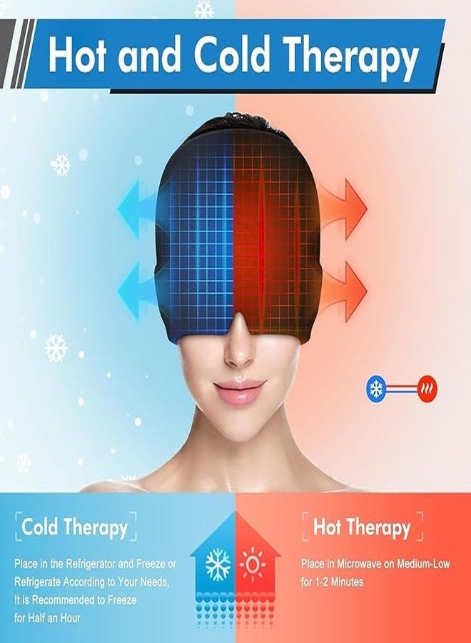 BKQPTL Migraine & Headache Relief Cap | Reusable Cold-Hot Relaxing Thermax Therapy Cap for Men/Women | Gel Ice Hot Head Wrap for Migraine,Tension Headache, Sinus Stress,Puffy Eyes (Multicolour) - Image 4