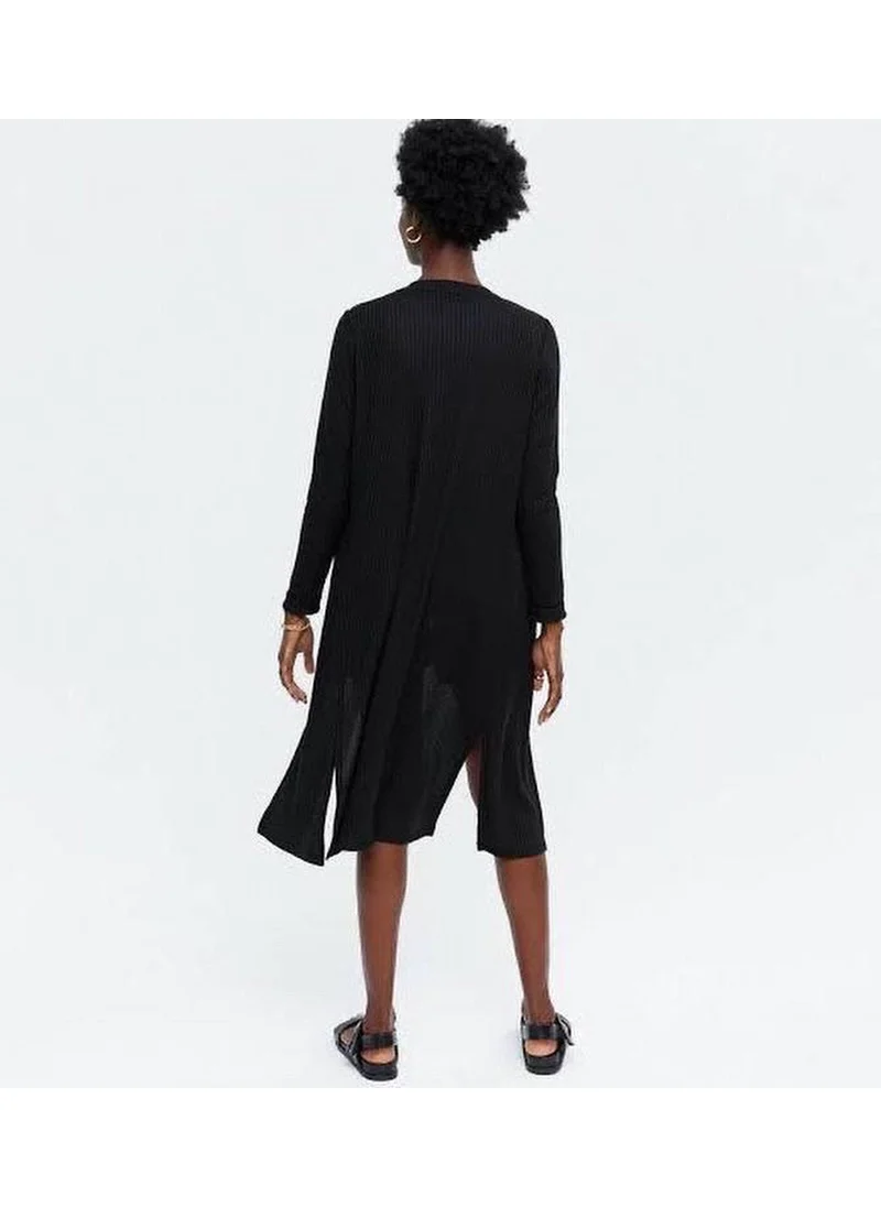Escbutik Women's Stripe Detail Long Cardigan