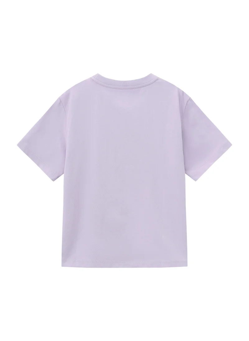 Balabala Purple Kids Girls Round v-neck short-sleeved T-shirt for Women | Best Price UAE
