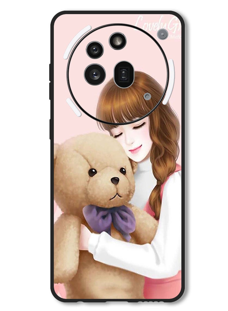 Theodor Case Compatible with Nothing Phone 3a Pro Protection Shockproof Bumper Cover Lovely Girl Witih Teddy - Image 1