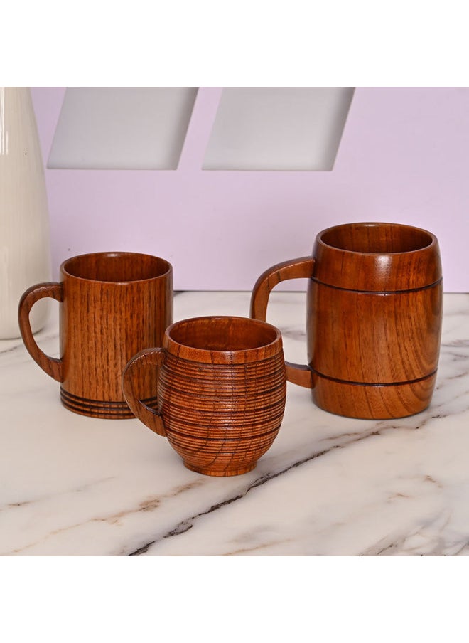 Generic - Origin Supply Round Solid Wood Mug Wooden Creative Water Cup General Insulation Wooden Cup Large Quantity Excellent Price-Color:340ml Beer Mug (aa Includes Separate Carton)-Capacity:150-500m - Image 1