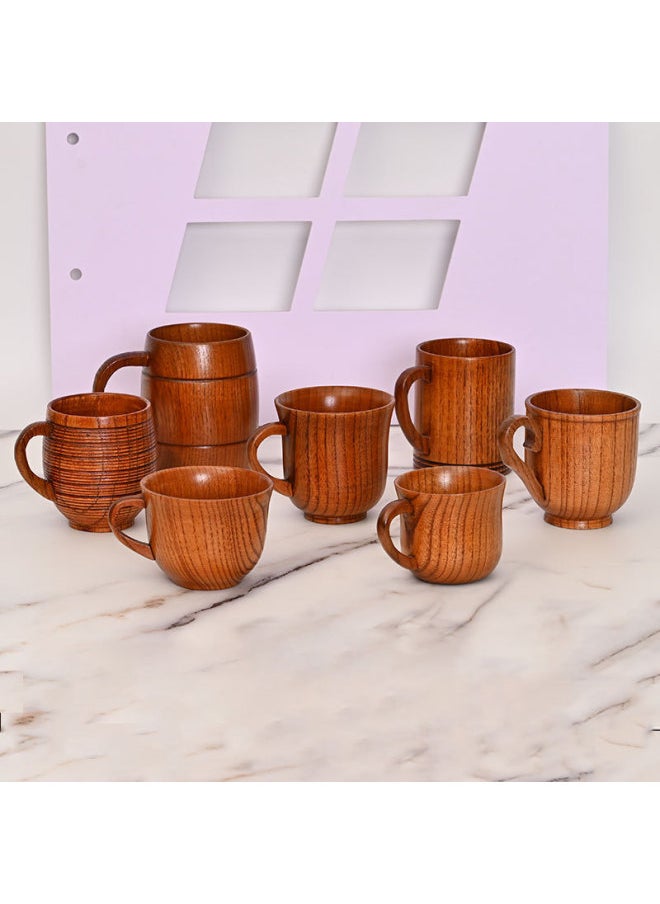 Generic - Origin Supply Round Solid Wood Mug Wooden Creative Water Cup General Insulation Wooden Cup Large Quantity Excellent Price-Color:340ml Beer Mug (aa Includes Separate Carton)-Capacity:150-500m - Image 1