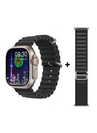 HW9 ULTRA MAX ساعة ذكية جديدة تحتوي على شاشة كاملة وشحن لاسلكي، تدعم نظام تحديد المواقع العالمي (GPS) مع سوار إضافي، بحجم 2.2 بوصة - اللون الأسود. - pzsku/Z071CCDD7C172935437EDZ/45/_/1718718503/66382b14-c178-4d2d-bb98-17784e7a4102
