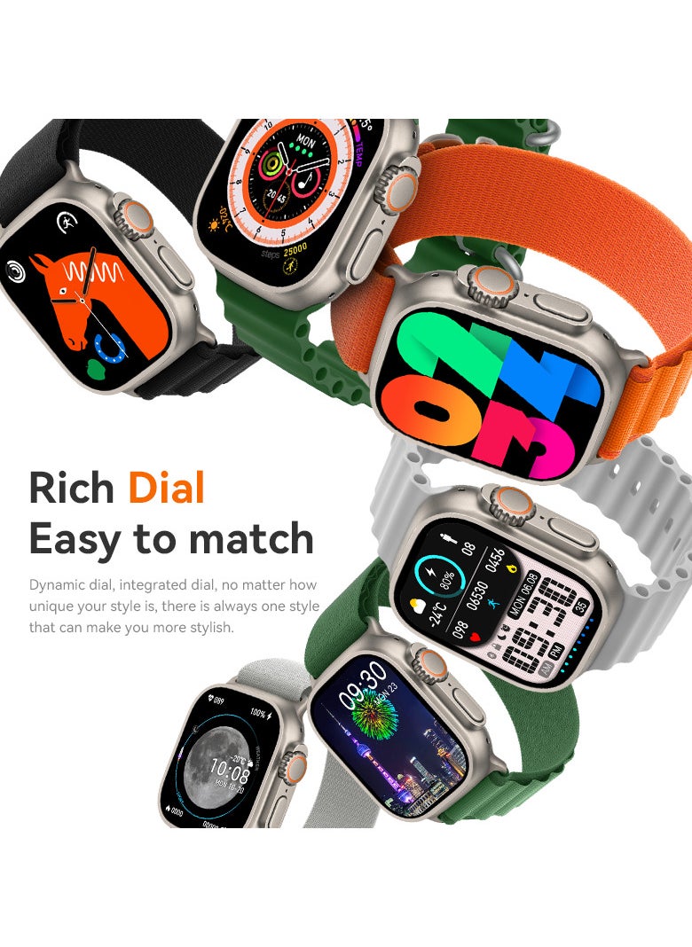 HW - All New HW9 ULTRA MAX SmartWatch Series 8 With A Full Screen Wireless Charging, Supports GPS With An Extra Bracelet, Size Of 2.2 Inch - BLACK - Image 1