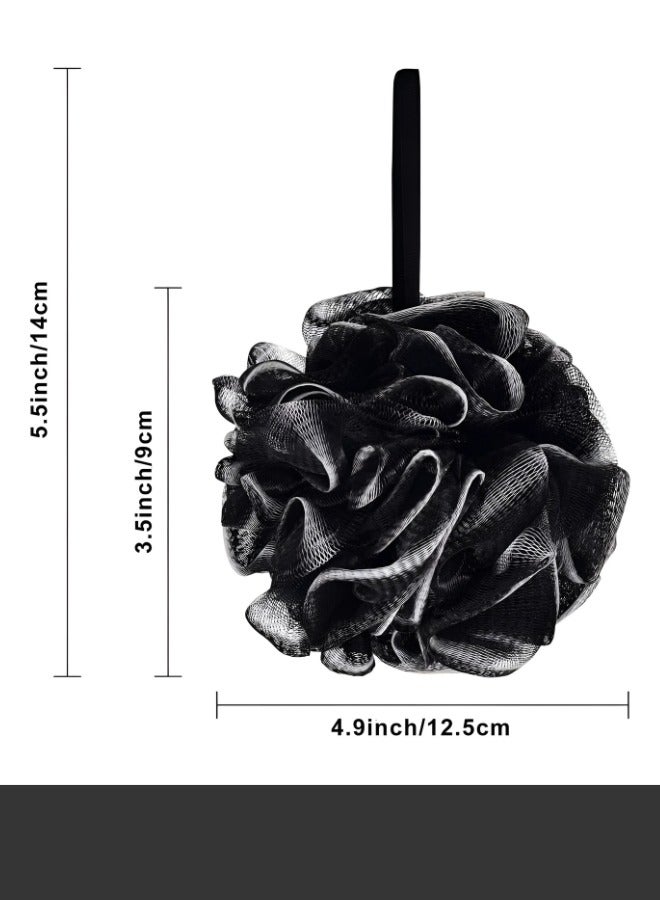 TRENZ Bath Sponge Shower Puff Shower Loofah for Adults Men Women Bath Body Exfoliating Scrub Black 2 Piece  - Image 4