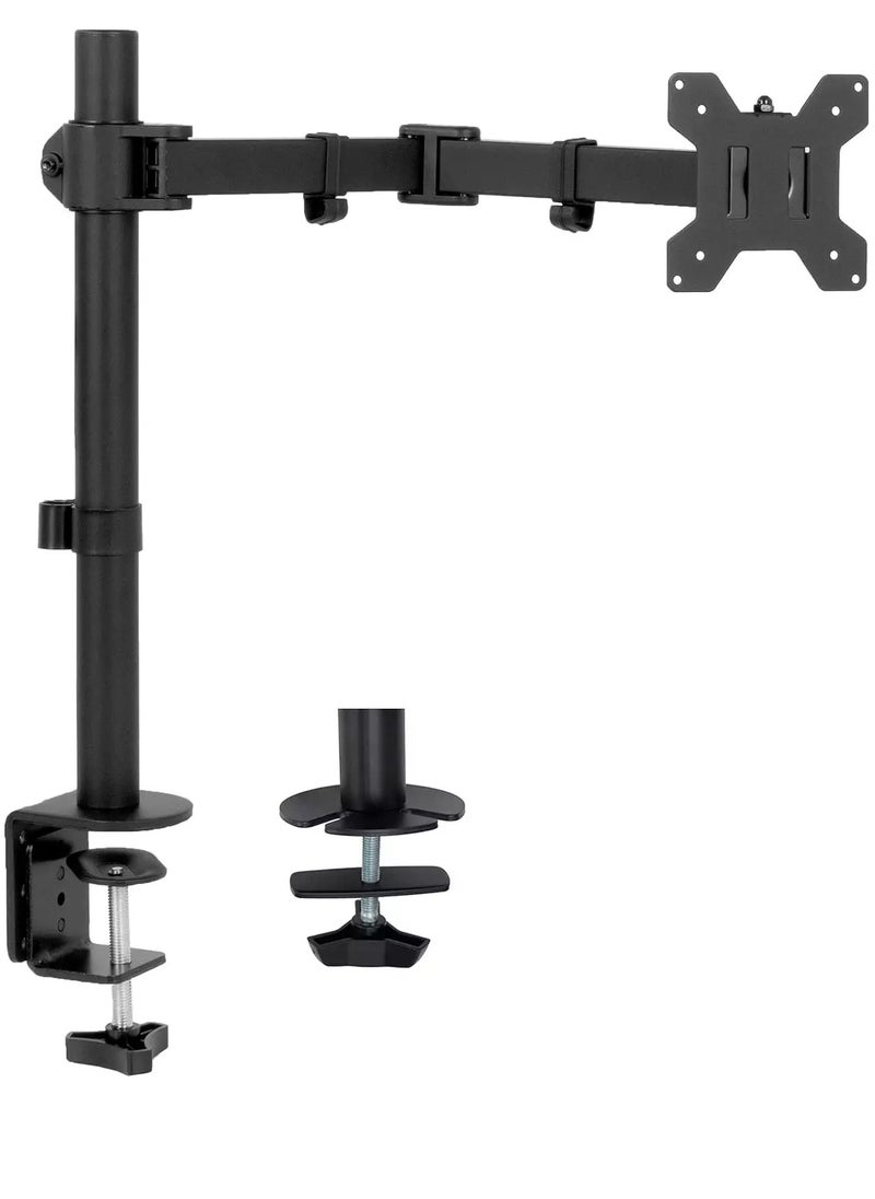 Generic Single Monitor Desk Mount Stand with Double Center Arm Joint, Holds up to 10Kg with VESA 75x75mm or 100x100mm  - Image 1