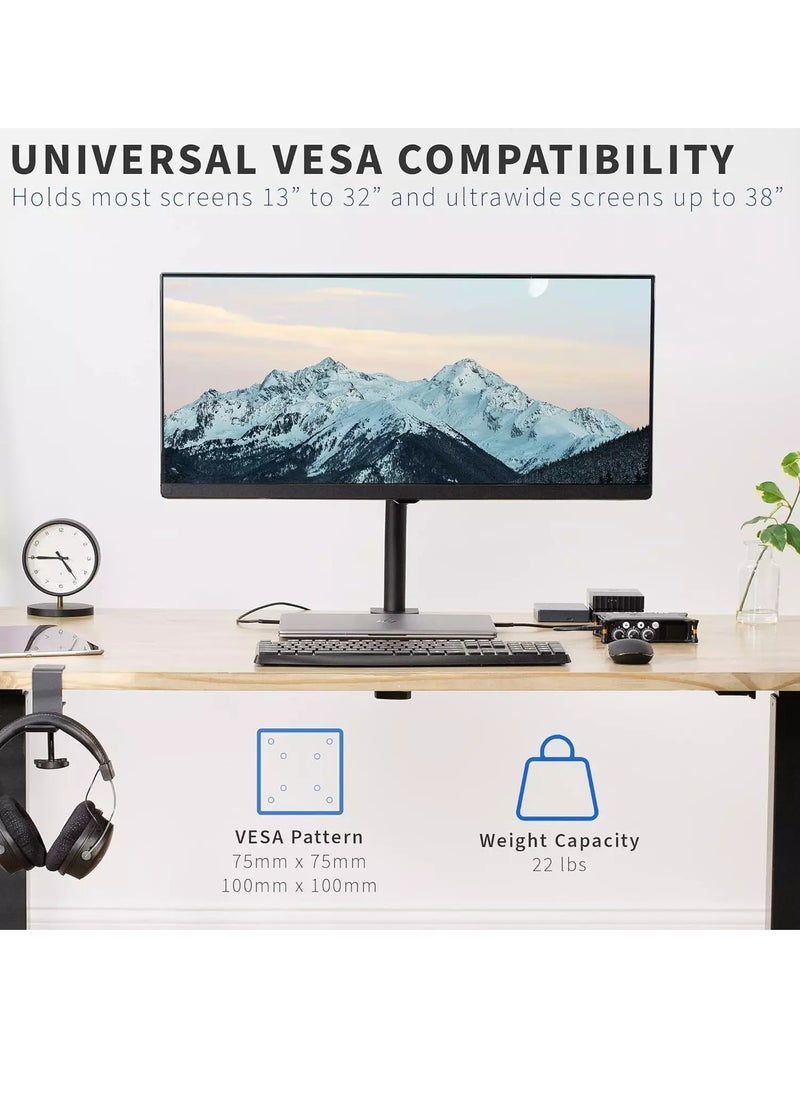 Generic Single Monitor Desk Mount Stand with Double Center Arm Joint, Holds up to 10Kg with VESA 75x75mm or 100x100mm  - Image 4