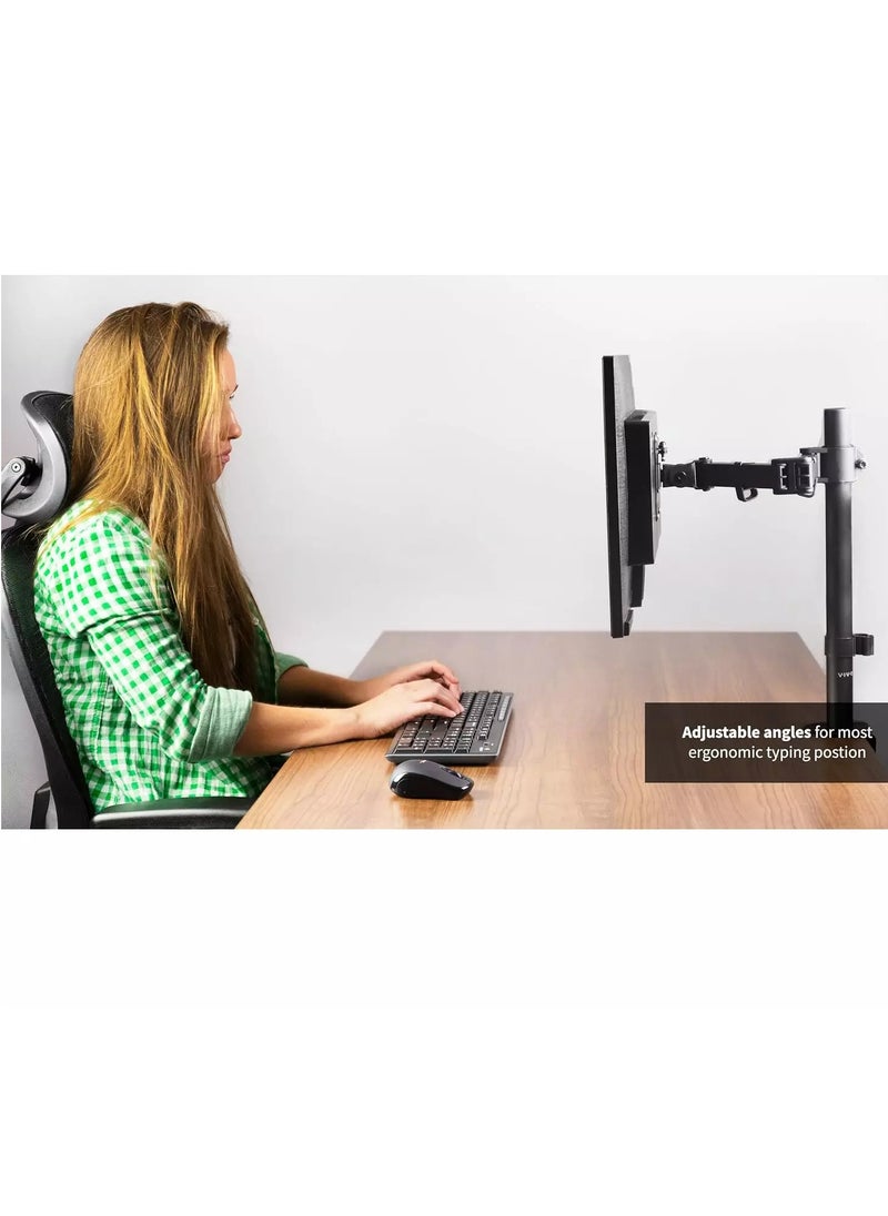 Generic Single Monitor Desk Mount Stand with Double Center Arm Joint, Holds up to 10Kg with VESA 75x75mm or 100x100mm  - Image 5