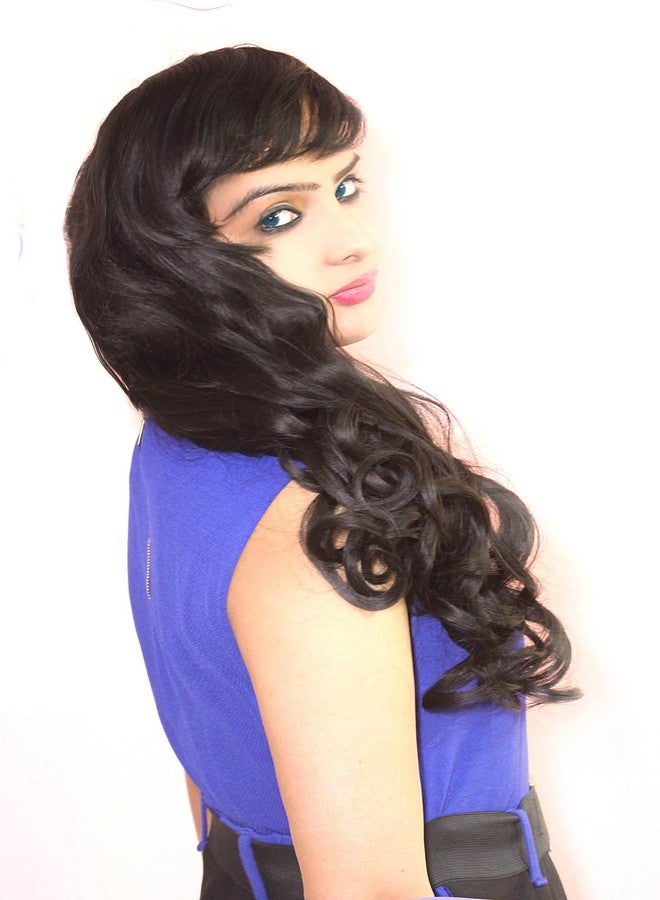 Ritzkart Korean Fiber Synthetic Wig Black Natural Heavy Curly 13760 Ht3, BLACK, - Image 3