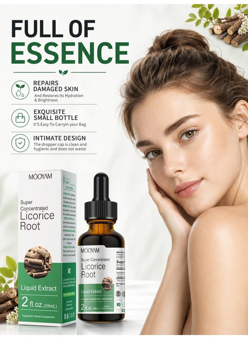 MOOYAM Beauty Herbal Licorice Root Serum RepairSkin Firming Facial Whitening Brightening Serum for Face，Organic Licorice Root Whitening Skin Care Serum 59ML - Image 4