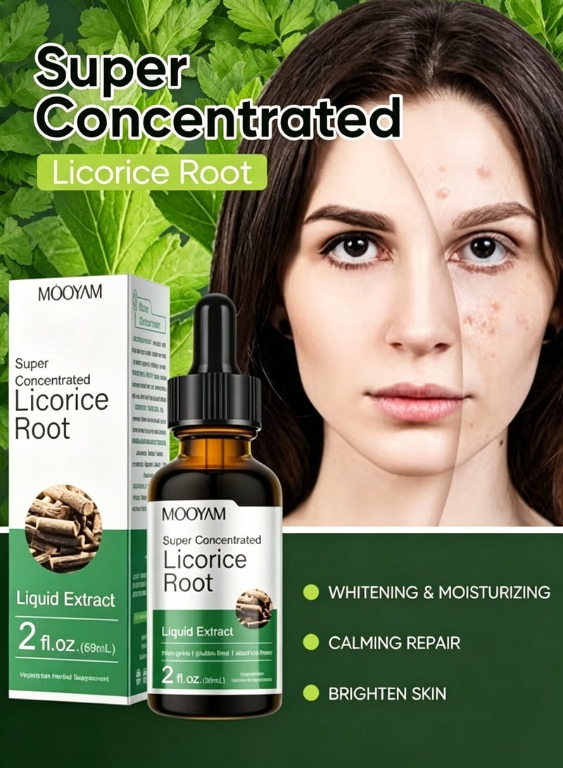 MOOYAM Beauty Herbal Licorice Root Serum RepairSkin Firming Facial Whitening Brightening Serum for Face，Organic Licorice Root Whitening Skin Care Serum 59ML - Image 5