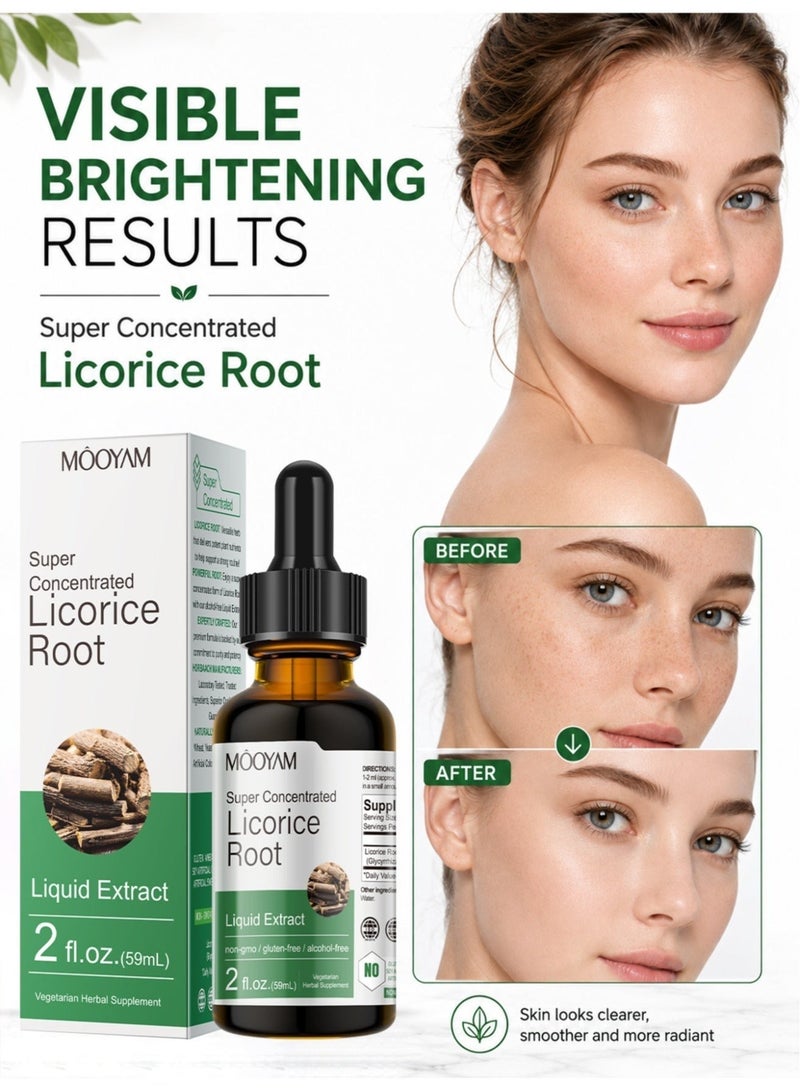 MOOYAM Beauty Herbal Licorice Root Serum RepairSkin Firming Facial Whitening Brightening Serum for Face，Organic Licorice Root Whitening Skin Care Serum 59ML - Image 1