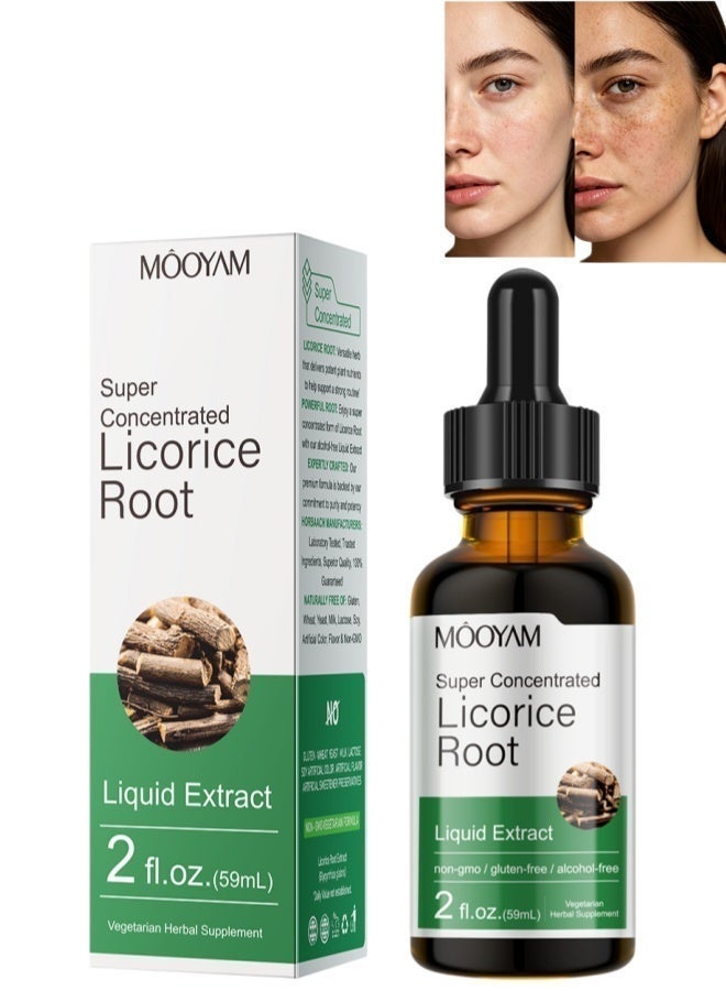 MOOYAM Beauty Herbal Licorice Root Serum RepairSkin Firming Facial Whitening Brightening Serum for Face，Organic Licorice Root Whitening Skin Care Serum 59ML - Image 3