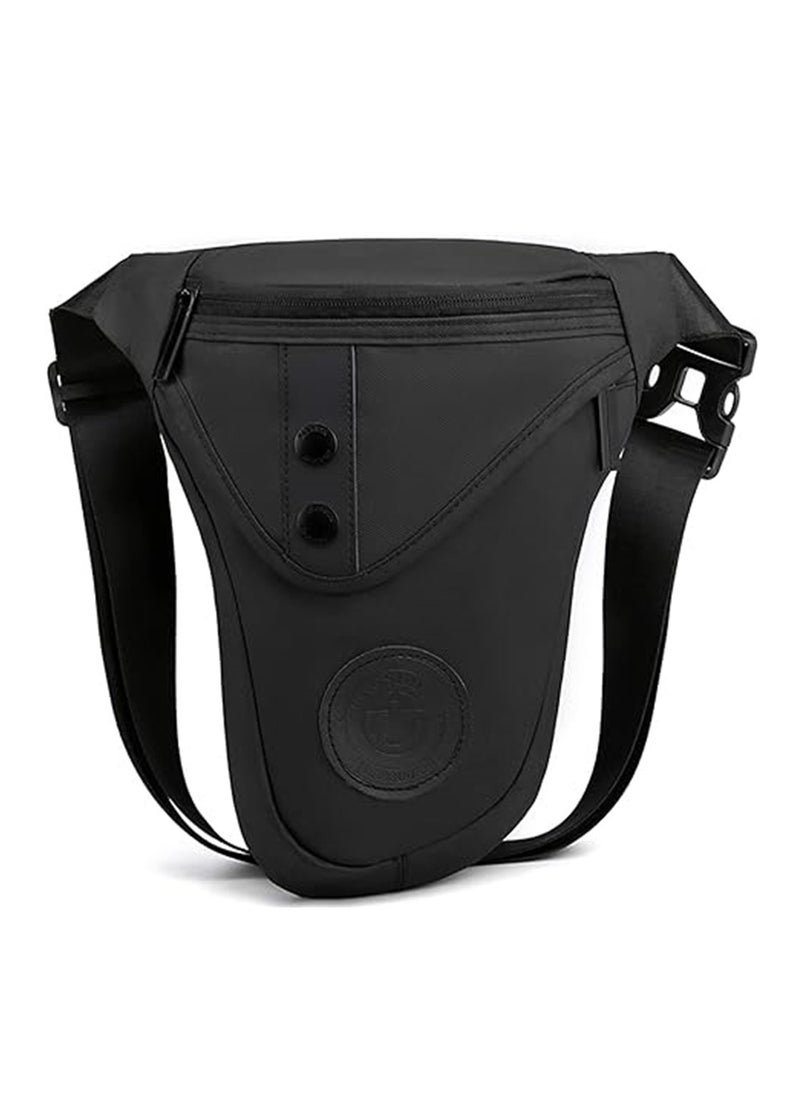 SYOSI - Leg Bag for Men Packs, Women Men’s Outdoor Thigh Bags Motorcycle Ride Sling Bag for Camping Hiking Cycling Riding, Multifunctional Outdoor Cycling Gaiter Waist Bag, Black, 1 Pcs - Image 1