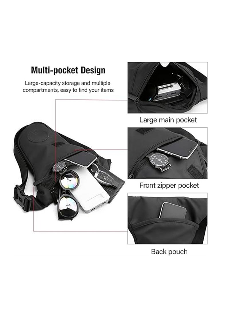 SYOSI - Leg Bag for Men Packs, Women Men’s Outdoor Thigh Bags Motorcycle Ride Sling Bag for Camping Hiking Cycling Riding, Multifunctional Outdoor Cycling Gaiter Waist Bag, Black, 1 Pcs - Image 1