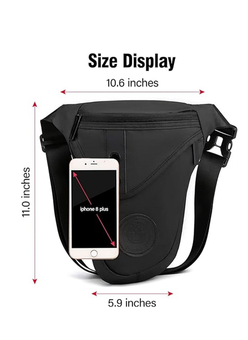 SYOSI - Leg Bag for Men Packs, Women Men’s Outdoor Thigh Bags Motorcycle Ride Sling Bag for Camping Hiking Cycling Riding, Multifunctional Outdoor Cycling Gaiter Waist Bag, Black, 1 Pcs - Image 1