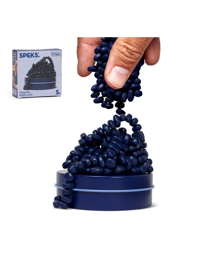 Speks Crags Ferrite Putty, 150+ Ferrite Stones In A Tin, Fidget Toy For Adults & Teens 14+, Desk Toy For Office, Holiday Stocking Stuffer, Stress Relief Present | Matte Indigo, Small - Image 1