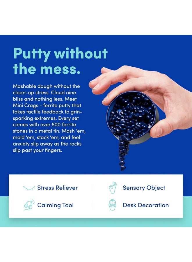 Speks Crags Ferrite Putty, 150+ Ferrite Stones In A Tin, Fidget Toy For Adults & Teens 14+, Desk Toy For Office, Holiday Stocking Stuffer, Stress Relief Present | Matte Indigo, Small - Image 3