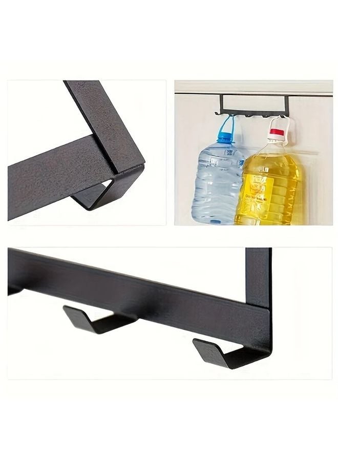 Modern Wall Mounted Door Hook Rack 5 Hooks Black Easy Install For Towels Clothes Storage - Image 1