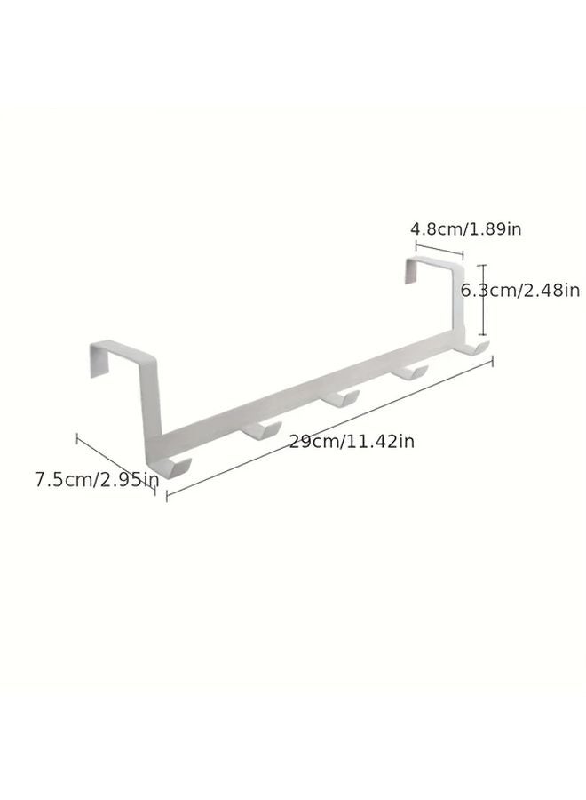 Modern Wall Mounted Door Hook Rack 5 Hooks Black Easy Install For Towels Clothes Storage - Image 4