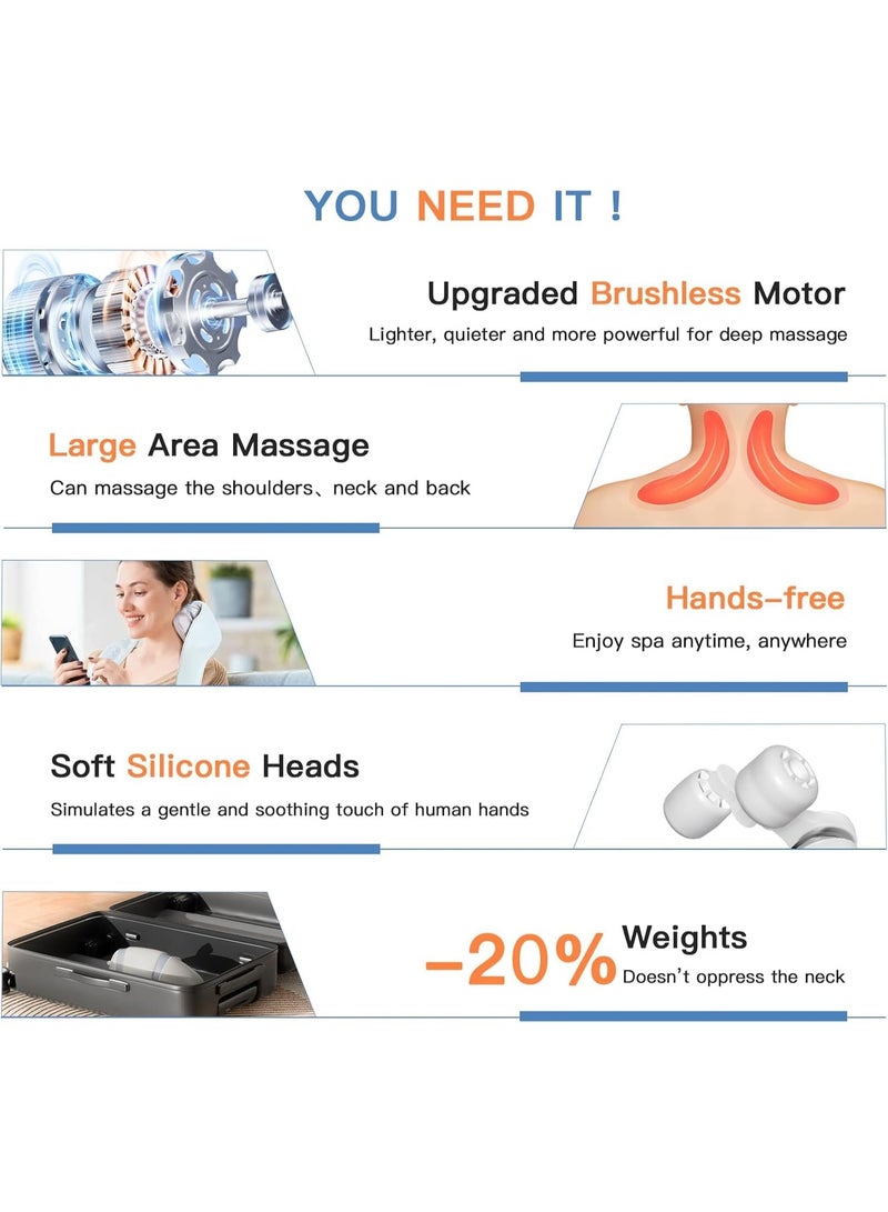 Electric 5D Neck and Back Massager with Heating Technology - Wearable Deep Tissue Massage Machine for Body Aches & Pain Relief - Professional Therapy for Cervical, Shoulders, Waist & Legs - Image 3