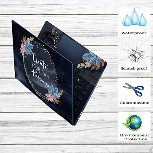 Inkykart Floral D26 Top+Wrist Pad Vinyl Laptop Skin/Sticker/Cover for 14 Inches Laptops Laminated-Removable-HD Quality Compatible for Hp-Dell-Sony-Lenovo-Asus etc.(13.8x9.6 Inches) - Image 2