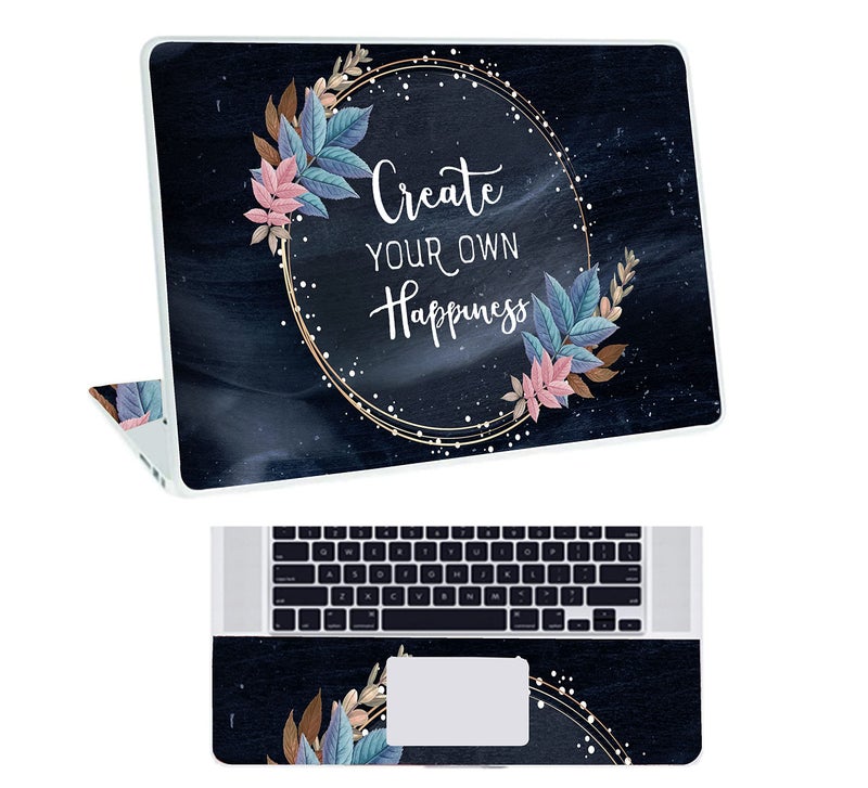 Inkykart Floral D26 Top+Wrist Pad Vinyl Laptop Skin/Sticker/Cover for 14 Inches Laptops Laminated-Removable-HD Quality Compatible for Hp-Dell-Sony-Lenovo-Asus etc.(13.8x9.6 Inches) - Image 1