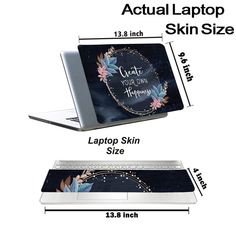 Inkykart Floral D26 Top+Wrist Pad Vinyl Laptop Skin/Sticker/Cover for 14 Inches Laptops Laminated-Removable-HD Quality Compatible for Hp-Dell-Sony-Lenovo-Asus etc.(13.8x9.6 Inches) - Image 3