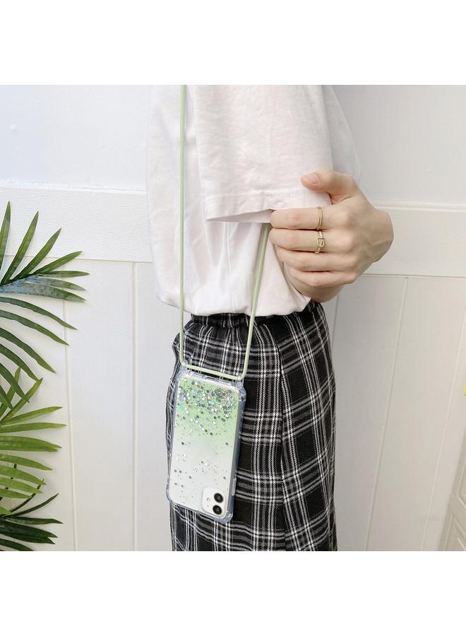 S-TOP Case For iPhone 15 Plus Gradient Glitter Epoxy TPU Thickened Acrylic Phone Case with Round Neck Lanyard - Image 5