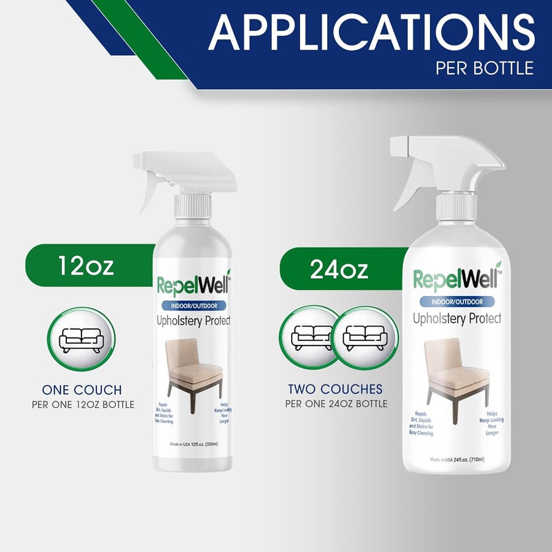 RepelWell Upholstery Protect Stain & Water Repellent Spray (12oz) Eco-Friendly, Pet-Safe Spray Keeps Your Fabric, Leather & Suede Upholstery Looking Like New - Image 5