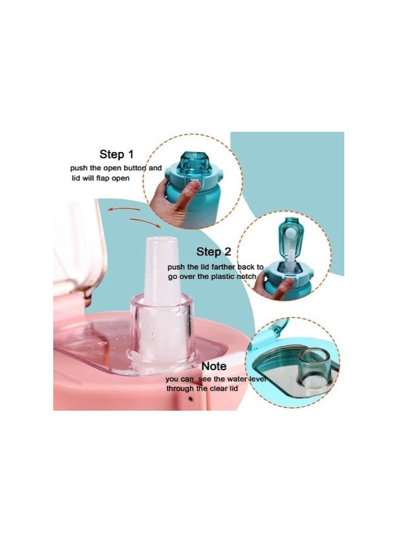 مجموعة زجاجات مياه رياضية 3 قطع (2000 مل + 900 مل + 300 مل) - زجاجات مياه رياضية خالية من BPA مع مؤشرات الوقت - إبريق مياه كبير للصالة الرياضية، الدراجة، المدرسة، والأنشطة الخارجية - Image 2