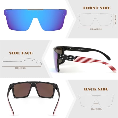 FEISEDY Men Sunglasses Polarized Oversized Square Flat Top Cycling Running Fishing Golf Hiking Sports B2990 - Image 5