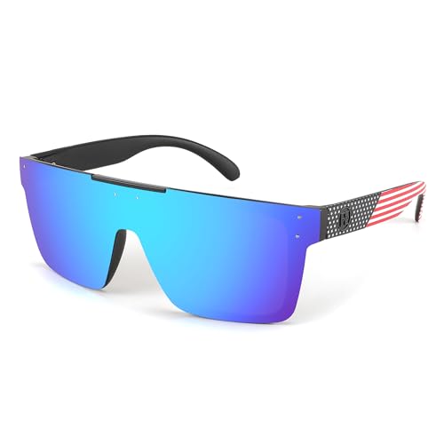 FEISEDY Men Sunglasses Polarized Oversized Square Flat Top Cycling Running Fishing Golf Hiking Sports B2990 - Image 1