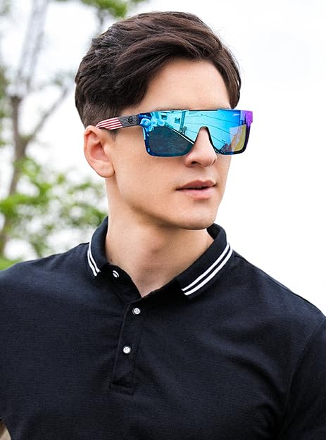 FEISEDY Men Sunglasses Polarized Oversized Square Flat Top Cycling Running Fishing Golf Hiking Sports B2990 - Image 2