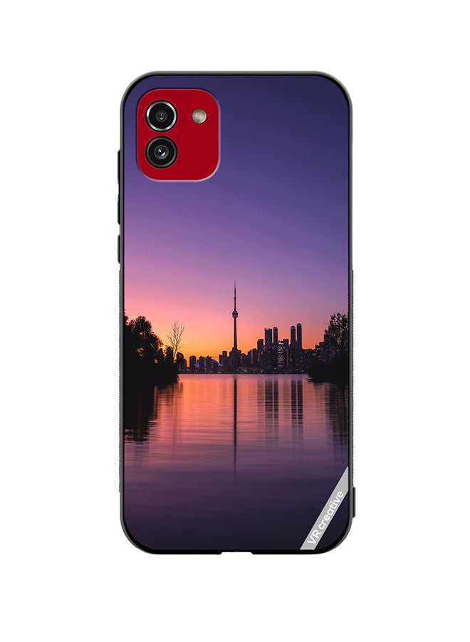 VR CREATIVE Protective Case Cover For Samsung Galaxy A03 City Sunrise Design Multicolour - Image 1