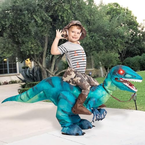 GOOSH Inflatable Dinosaur Costume for Kids Riding T Rex Funny Blow Up Boys Girls Costume for Halloween Fancy Dress Party Cosplay - Image 4