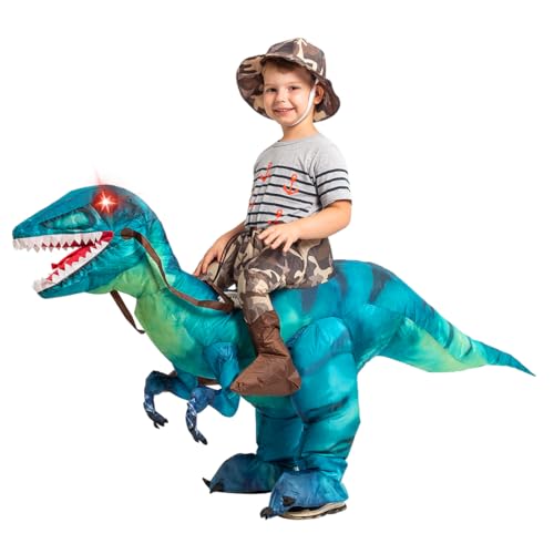GOOSH Inflatable Dinosaur Costume for Kids Riding T Rex Funny Blow Up Boys Girls Costume for Halloween Fancy Dress Party Cosplay - Image 1