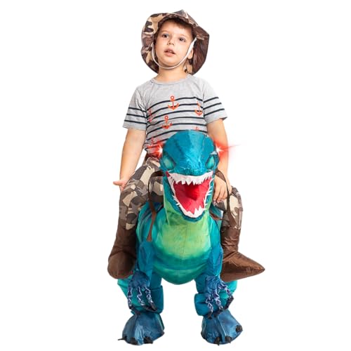 GOOSH Inflatable Dinosaur Costume for Kids Riding T Rex Funny Blow Up Boys Girls Costume for Halloween Fancy Dress Party Cosplay - Image 2