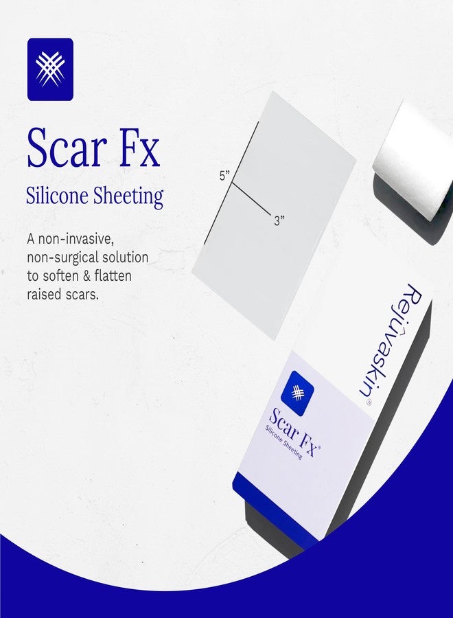 Rejuvaskin Scar Fx Silicone Sheeting, 3 Inch x 5 Inches Silicone Tape for Medium Surgical Scars, 1 Sheet, Soften, Flatten & Reduce the Appearance of Scars - Image 2