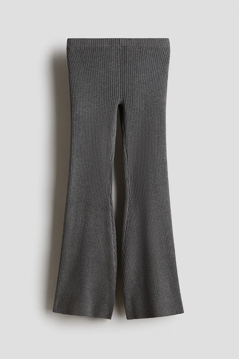H&M Flared rib-knit trousers